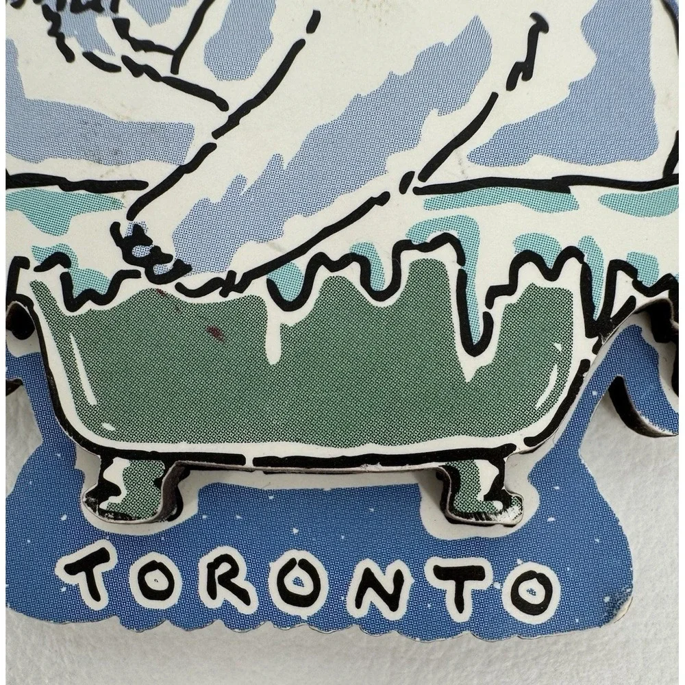 Toronto Polar Bear Bathtub Souvenir Fridge Magnet Vintage Wooden Travel Magnet C